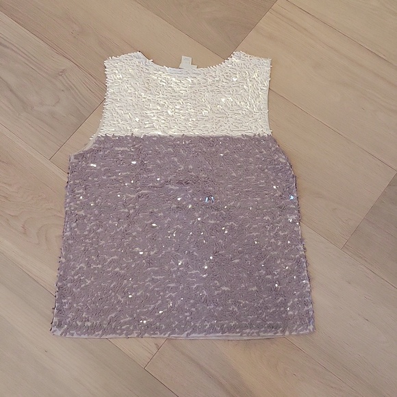 J. Crew Cream Sequin Shell Top - Picture 3 of 3